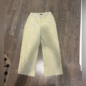 Zara Tan Ribbed Knit Pants